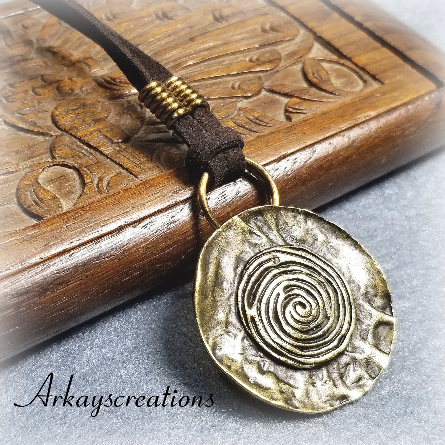 Bronze Spiral Necklace, Men's Jewelry, Women's Gift