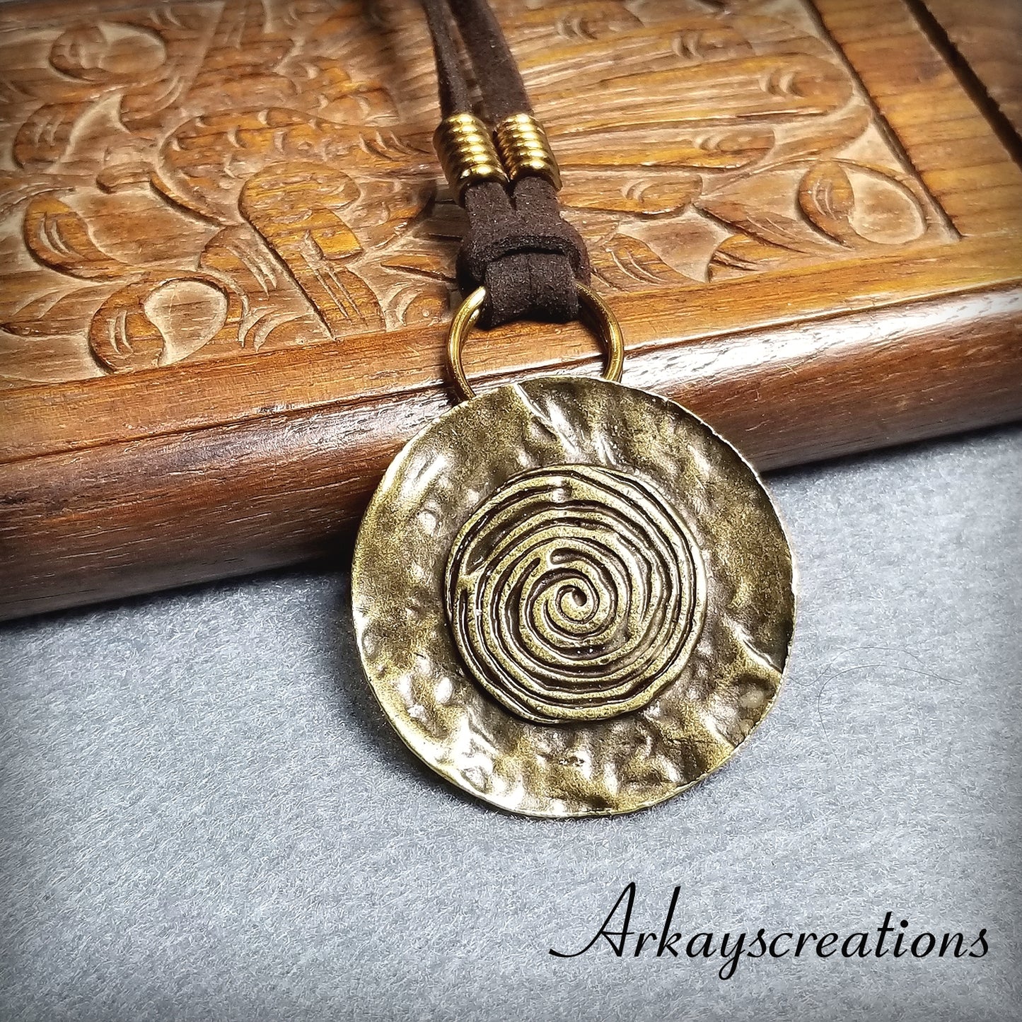 Bronze Spiral Necklace, Men's Jewelry, Women's Gift