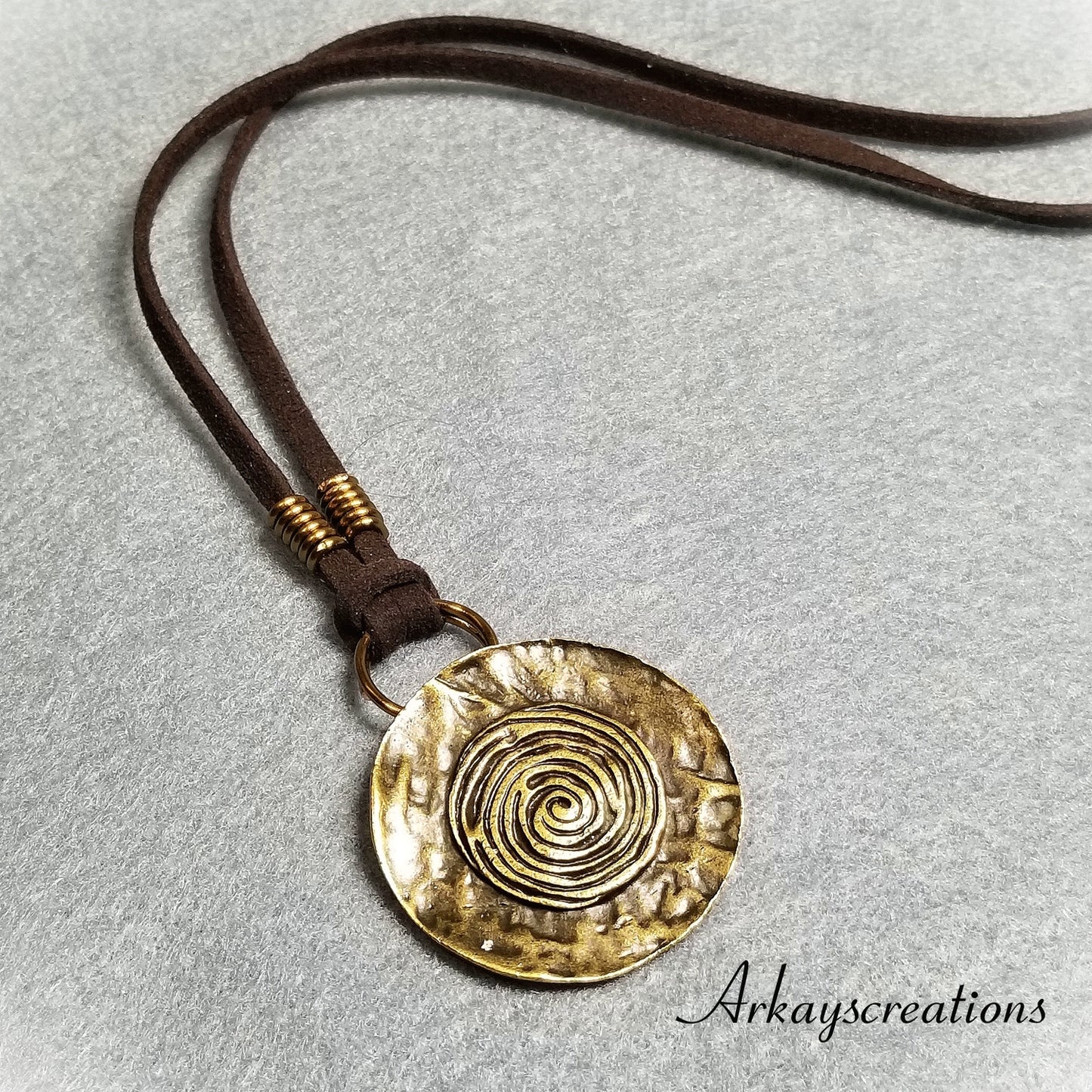 Bronze Spiral Necklace, Men's Jewelry, Women's Gift
