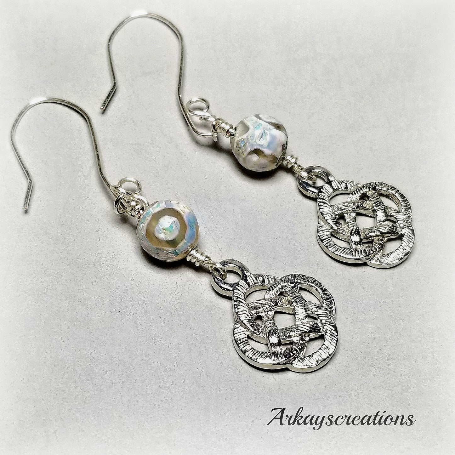 Reversible Celtic Knot Earrings, Agate Jewelry