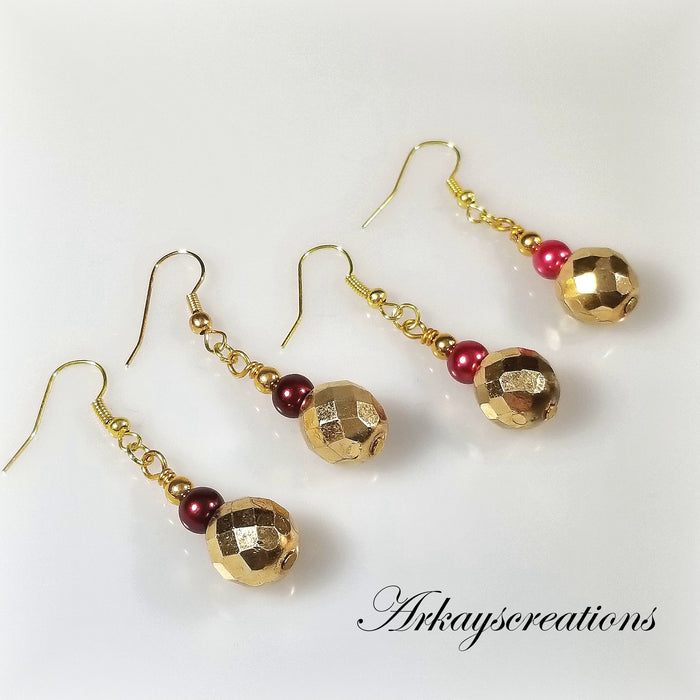 Chunky Gold Earrings, Retro Style Jewelry, Evening Earrings