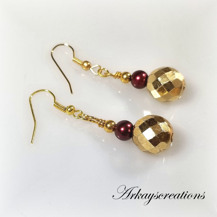 Chunky Gold Earrings, Retro Style Jewelry, Evening Earrings