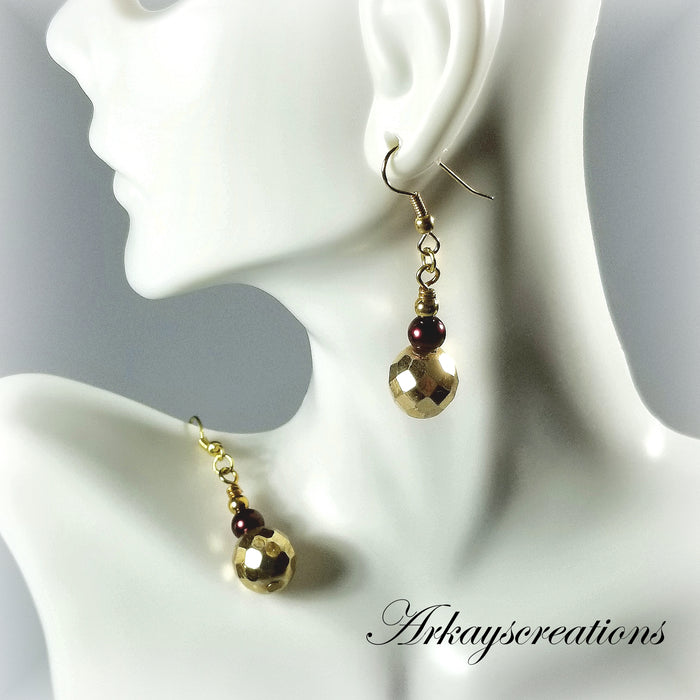 Chunky Gold Earrings, Retro Style Jewelry, Evening Earrings