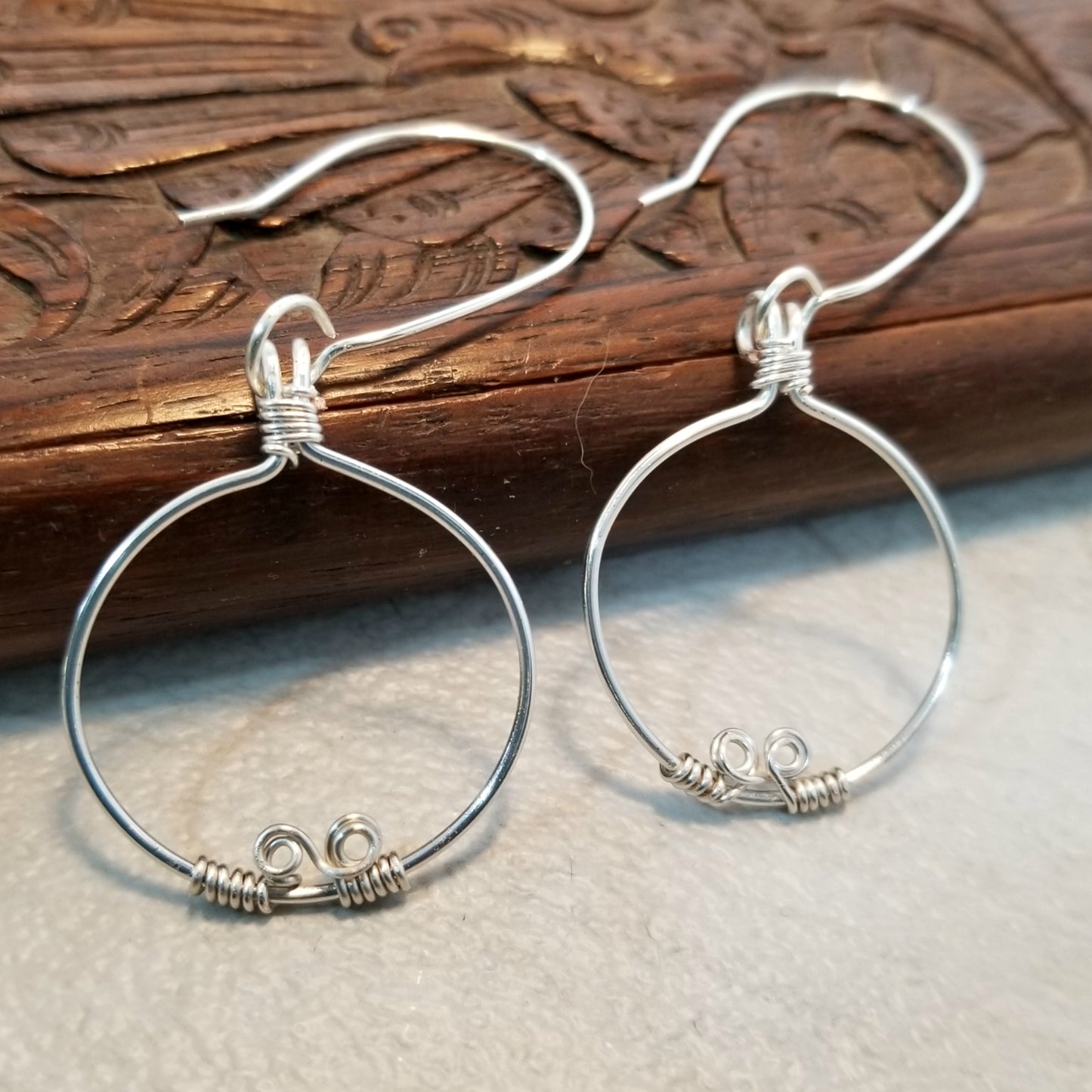 Circle Earrings, Simple Hoop Earrings, Artisan Jewelry