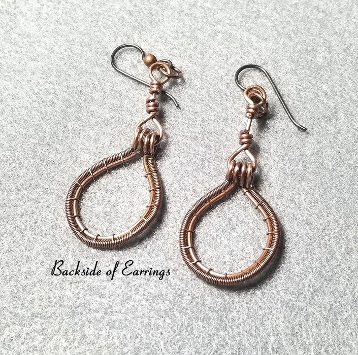 Copper Earrings, Wire Weave Jewelry - Arkayscreations