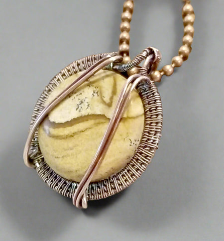 Copper Jasper Pendant Necklace ~ Arkayscreations