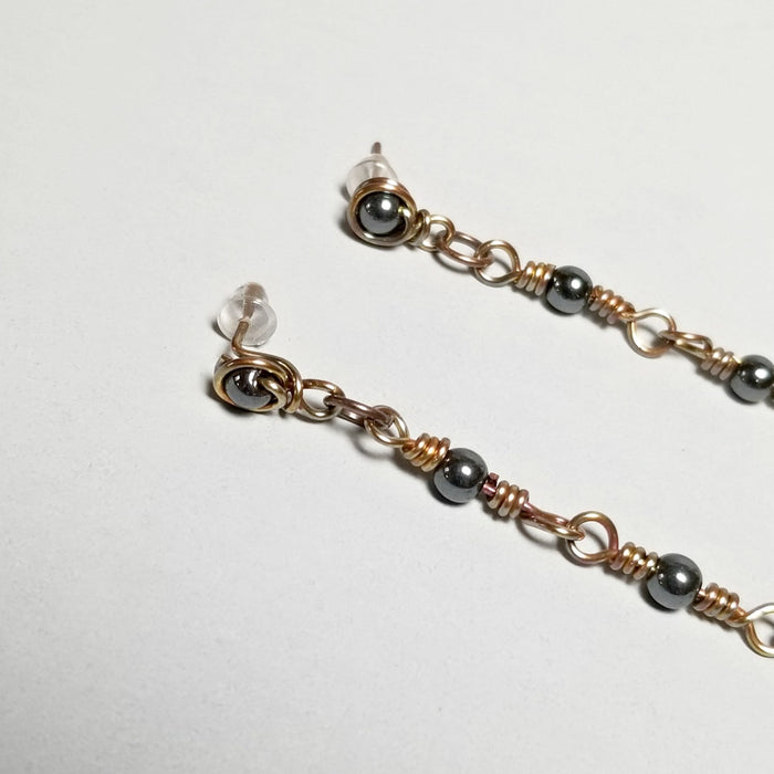 Extra Long Earrings, Shoulder Length Dangle Earrings with Post - Arkayscreations