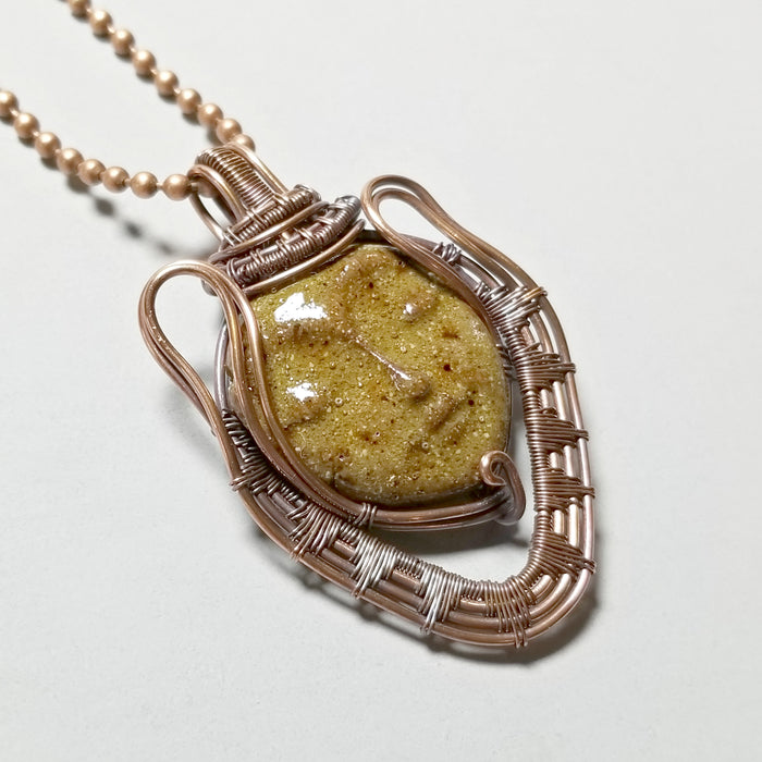 Face Pendant, Tribal Jewelry, Wire Wrap Necklace - Arkayscreations
