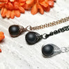 Flat Black Onyx Herringbone Necklace - Arkayscreations