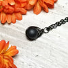 Flat Black Onyx Herringbone Necklace - Arkayscreations