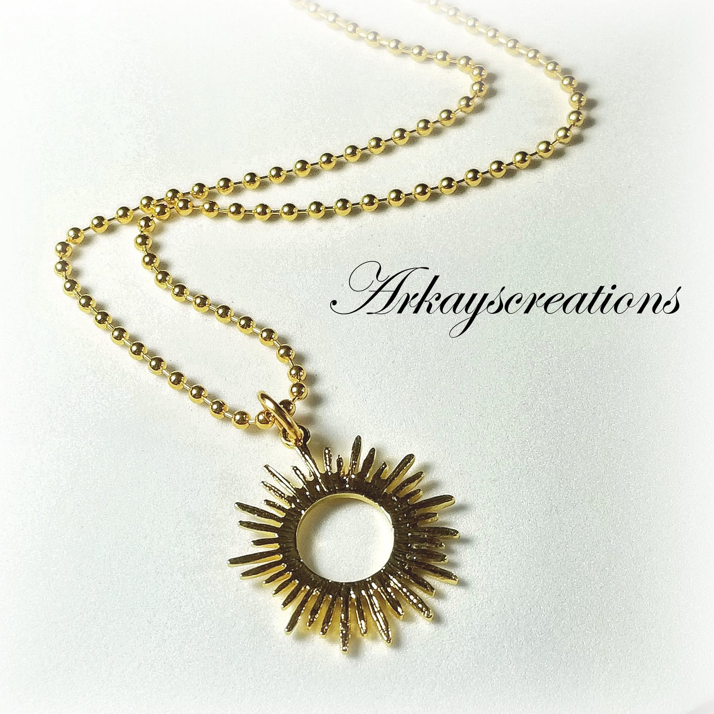 Gold Sunburst Necklace, Sun Jewelry, Jewelry Gift Idea
