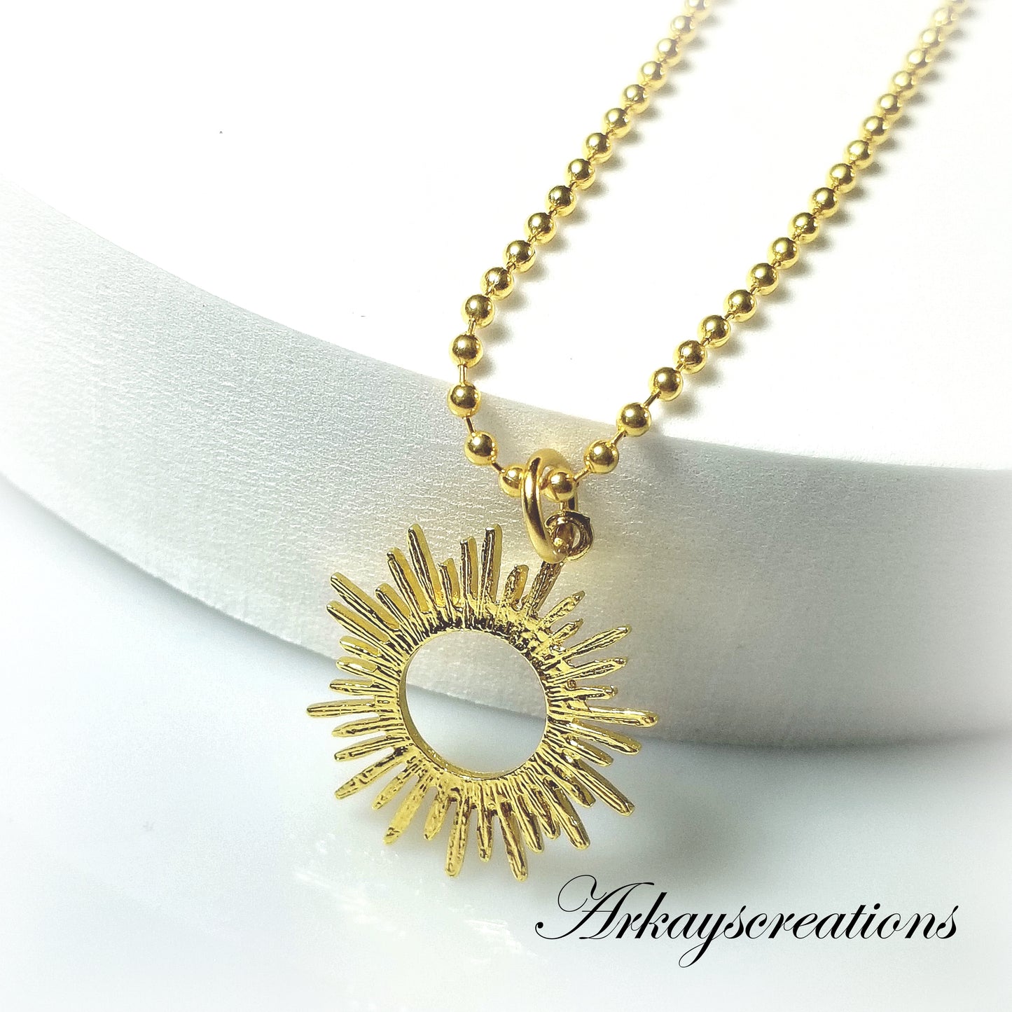 Gold Sunburst Necklace, Sun Jewelry, Jewelry Gift Idea
