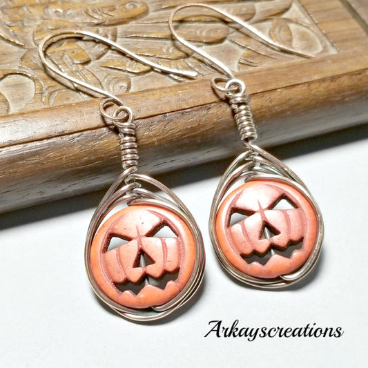 Pumpkin Earrings, Orange Autumn Jewelry
