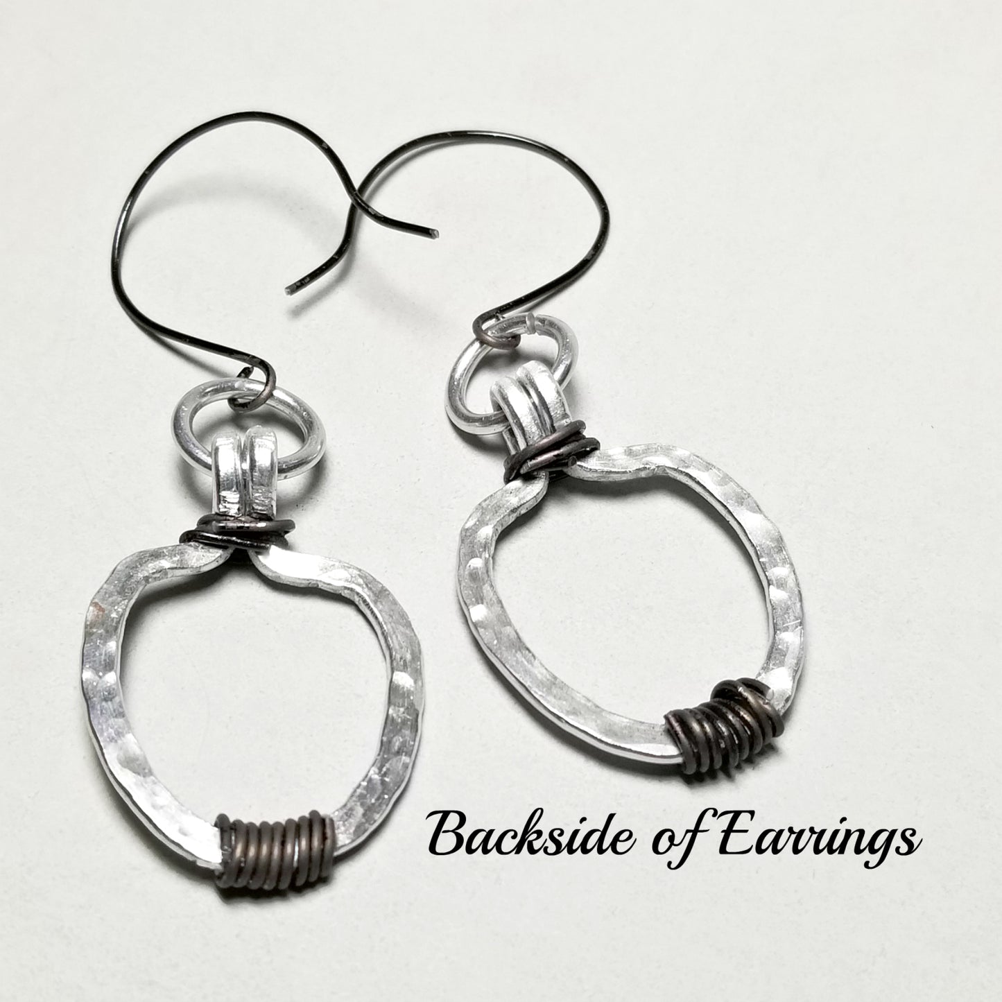 Hammered Aluminum Earrings, Aluminum Wire Jewelry