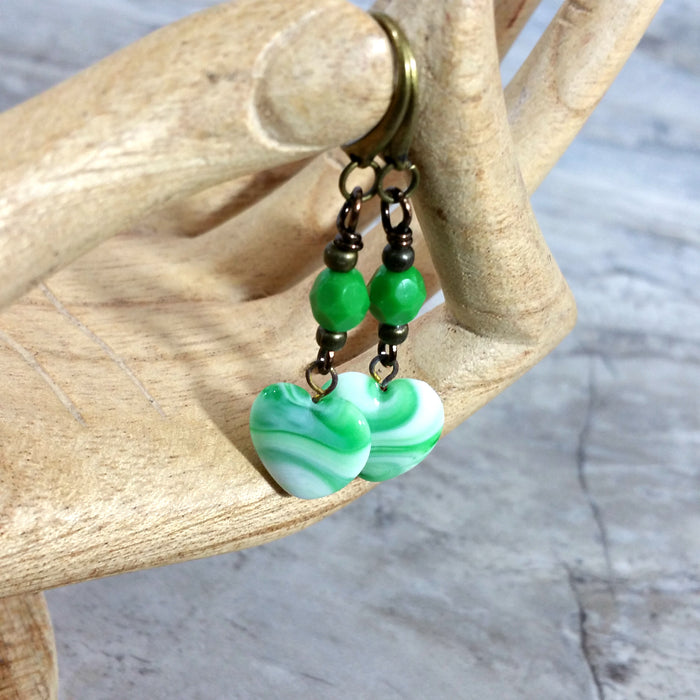 Sweetheart Heart Earrings, Handmade Romantic Jewelry