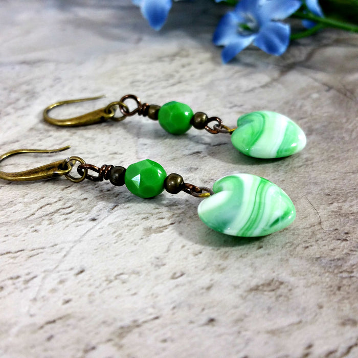 Sweetheart Heart Earrings, Handmade Romantic Jewelry