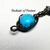 Howlite Turquoise Raw Stone Necklace, Black Jewelry - Arkayscreations