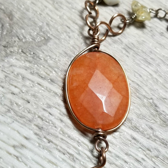 Long Bohemian Necklace, Tassel Necklace Boho, Gemstone Jewelry - Arkayscreations