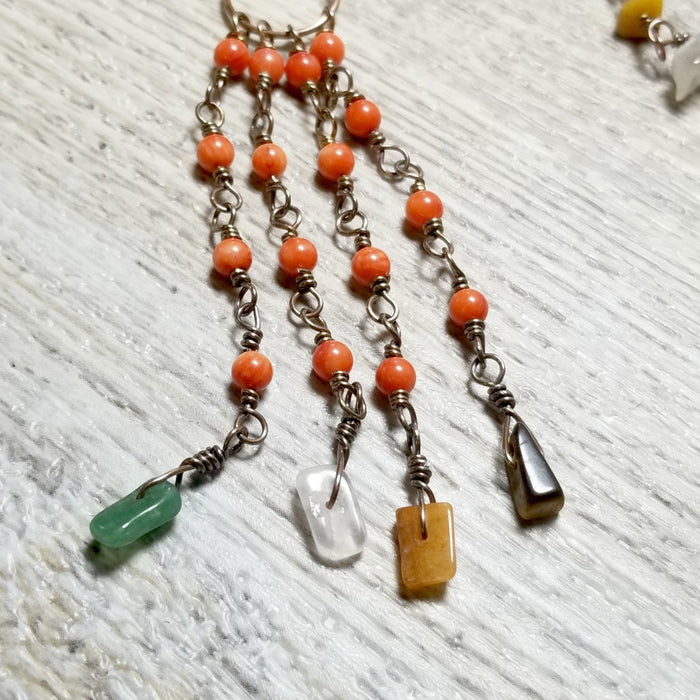 Long Bohemian Necklace, Tassel Necklace Boho, Gemstone Jewelry - Arkayscreations