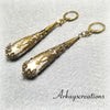 Long Teardrop Earrings, White Bridal Jewelry - Arkayscreations