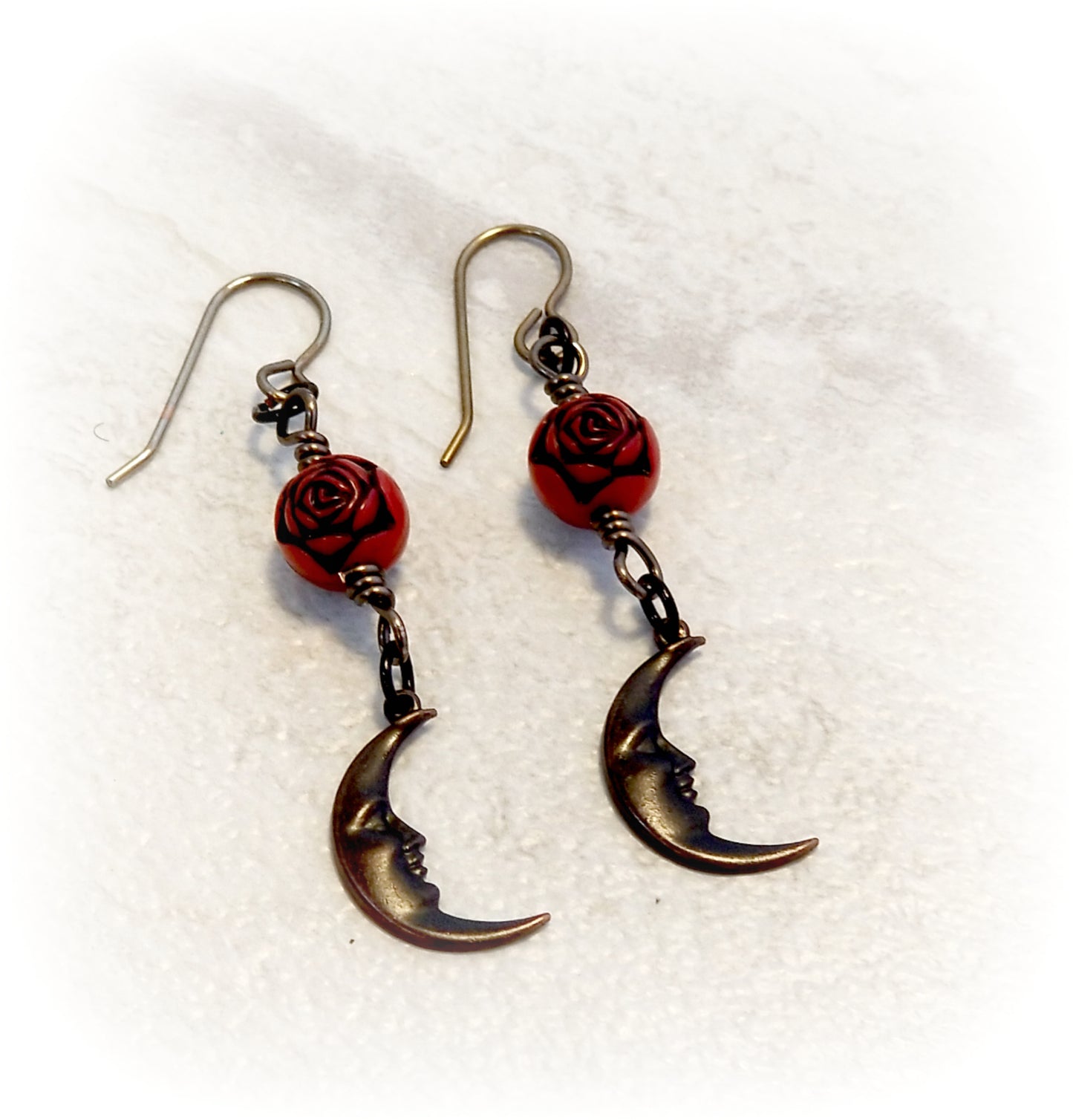 Moon Face Earrings, Crescent Moon Jewelry, Gift Idea for Her
