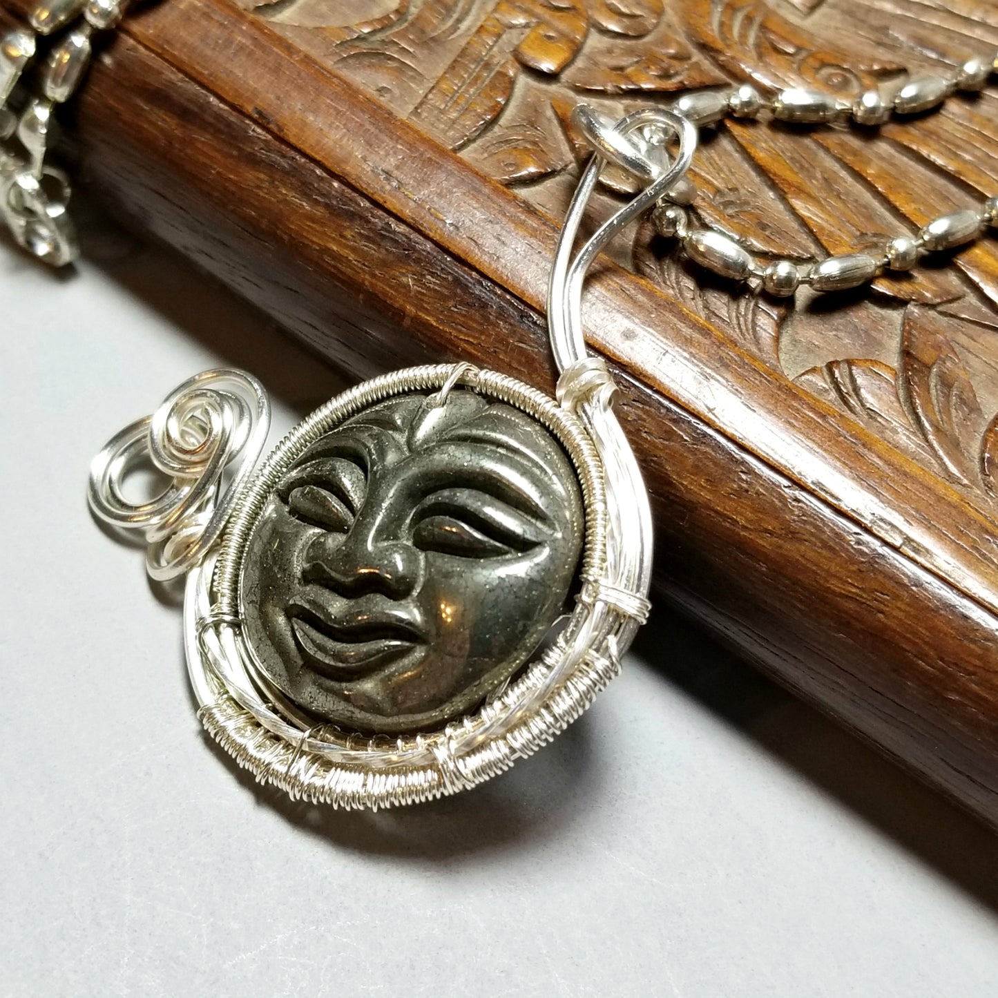 Moon Face Pendant, Moon Necklace, Celestial Jewelry