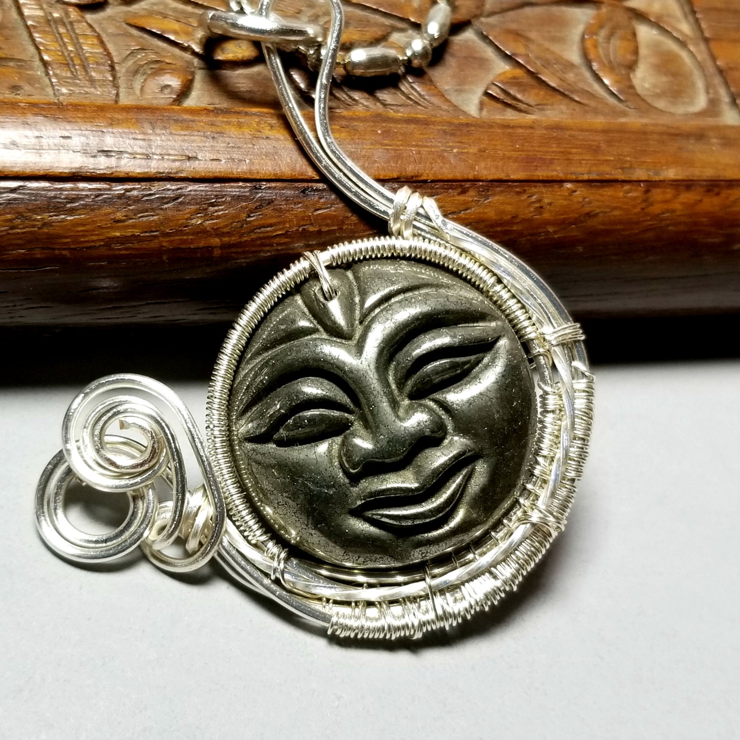 Moon Face Pendant, Moon Necklace, Celestial Jewelry