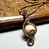 Peach Agate Necklace, Wire Wrapped Jewelry - Arkayscreations