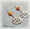 Pumpkin Dangle Earrings, Halloween Jewelry - Arkayscreations