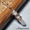 Pyrite Point Necklace, Stone Pendant, Wire Wrapped - Arkayscreations