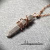 Pyrite Point Necklace, Stone Pendant, Wire Wrapped - Arkayscreations