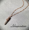 Pyrite Point Necklace, Stone Pendant, Wire Wrapped - Arkayscreations