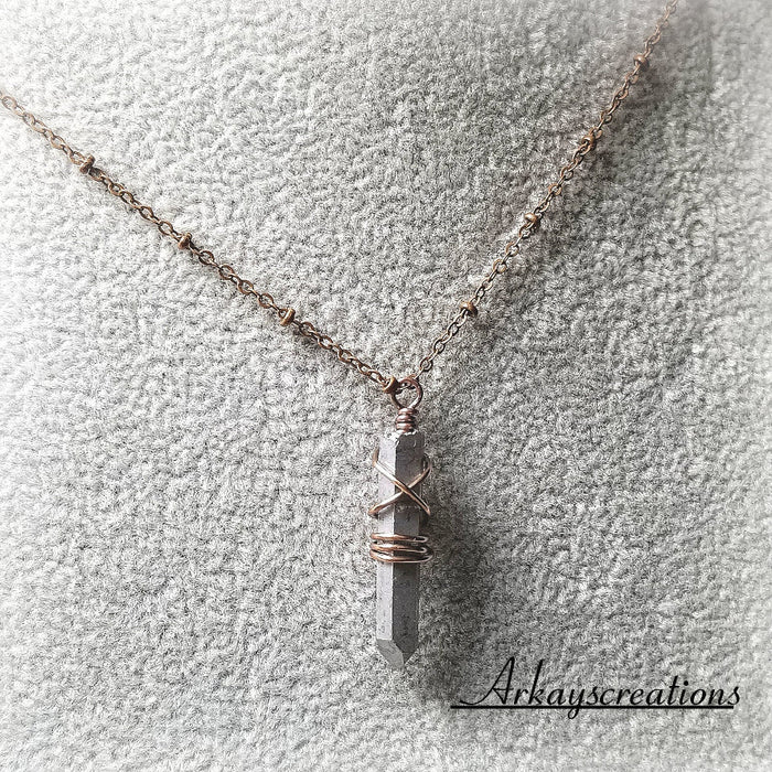 Pyrite Point Stone Pendant Necklace ~ Arkayscreations