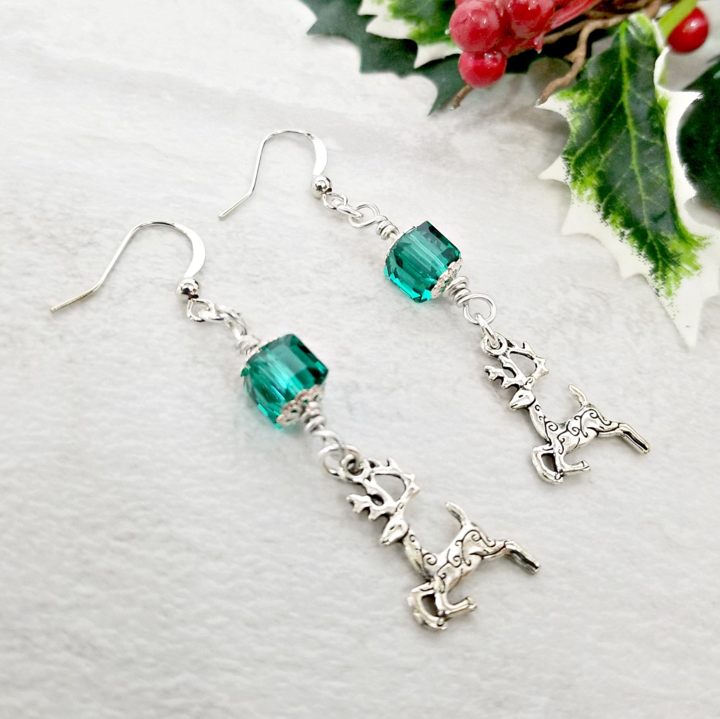 Xmas Earrings, Reindeer Jewelry for Women