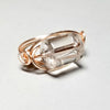 Rose Gold Quartz Ring, Wire Wrapped Jewelry - Arkayscreations