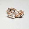 Rose Gold Quartz Ring, Wire Wrapped Jewelry - Arkayscreations