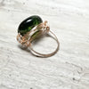 Rose Gold Wrapped Ring, Green Stone Ring - Arkayscreations