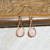Rose Quartz Earrings, Heart Chakra Pink Stone Earrings - Arkayscreations