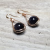 Rose Gold Blue Goldstone Galaxy Earrings ~ Arkayscreations