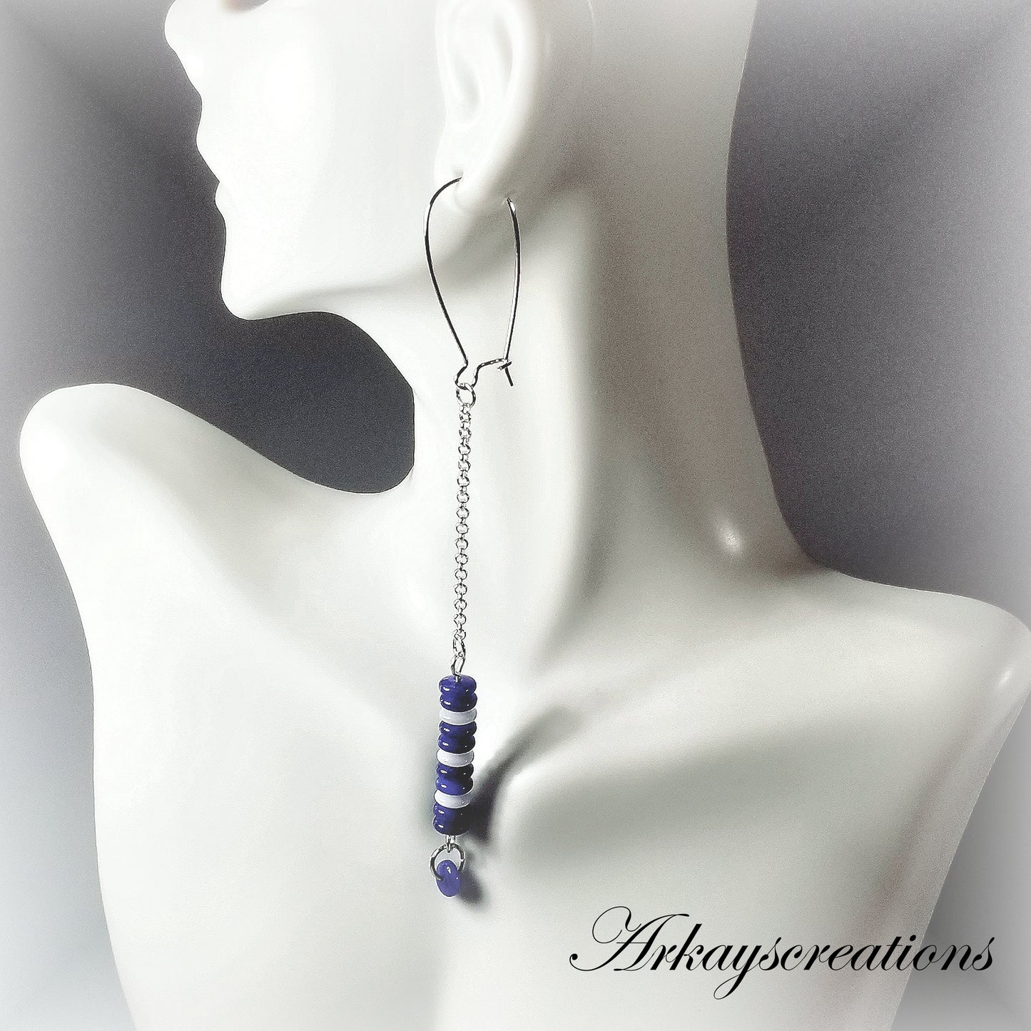 Royal Blue Earrings, Beaded Jewelry Women