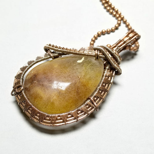 Rutilated Quartz Necklace, Boho Crystal Necklace, Quartz Jewelry