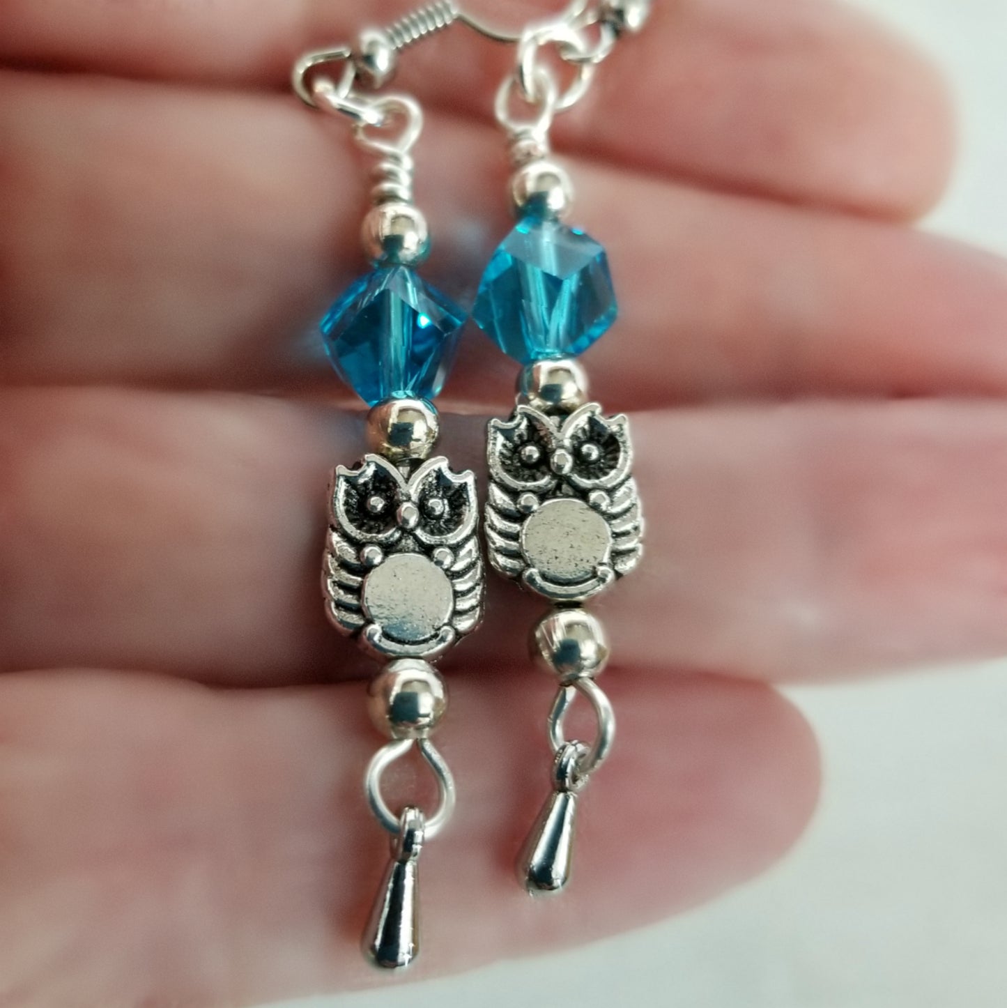 Owl Earrings, Owl Lover Gift, Long Dangling Earrings
