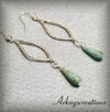 Silver Teardrop Dangling Earrings, Bohemian Jewelry - Arkayscreations