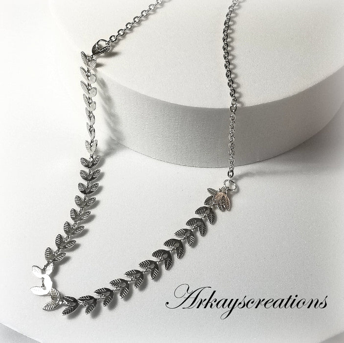 Silver Leaf Necklace ~ Arkayscreations