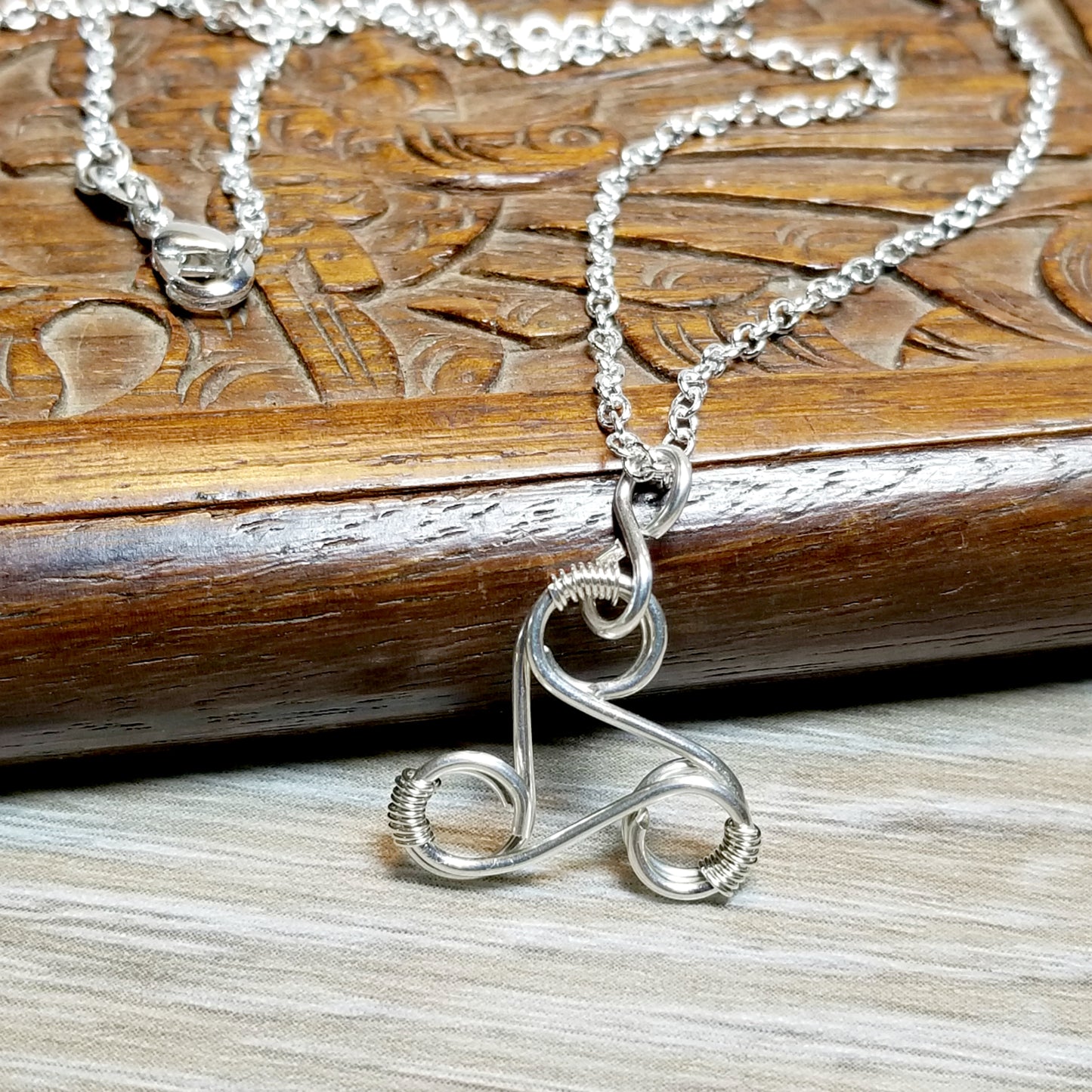 Silver Celtic Viking Pendant, Triskelion Necklace, Celtic Triskelion Jewelry
