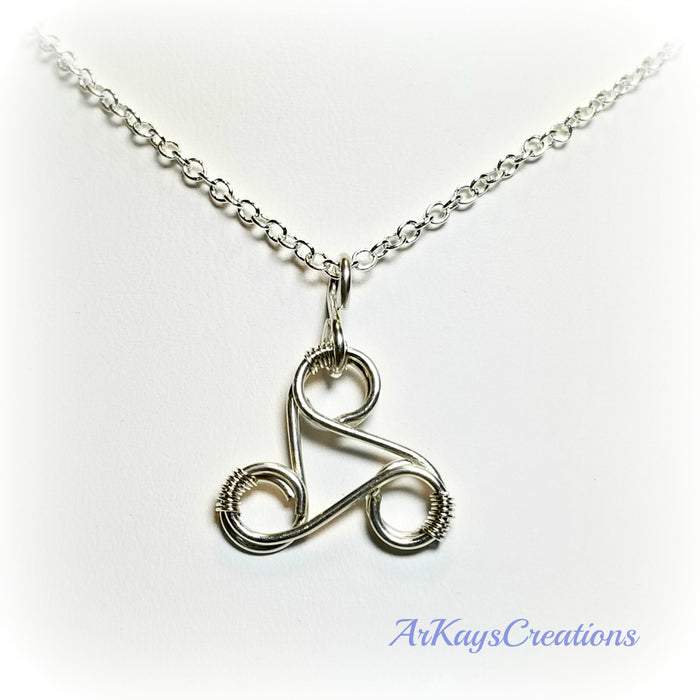 Silver Celtic Viking Pendant, Triskelion Necklace, Celtic Triskelion Jewelry - Arkayscreations