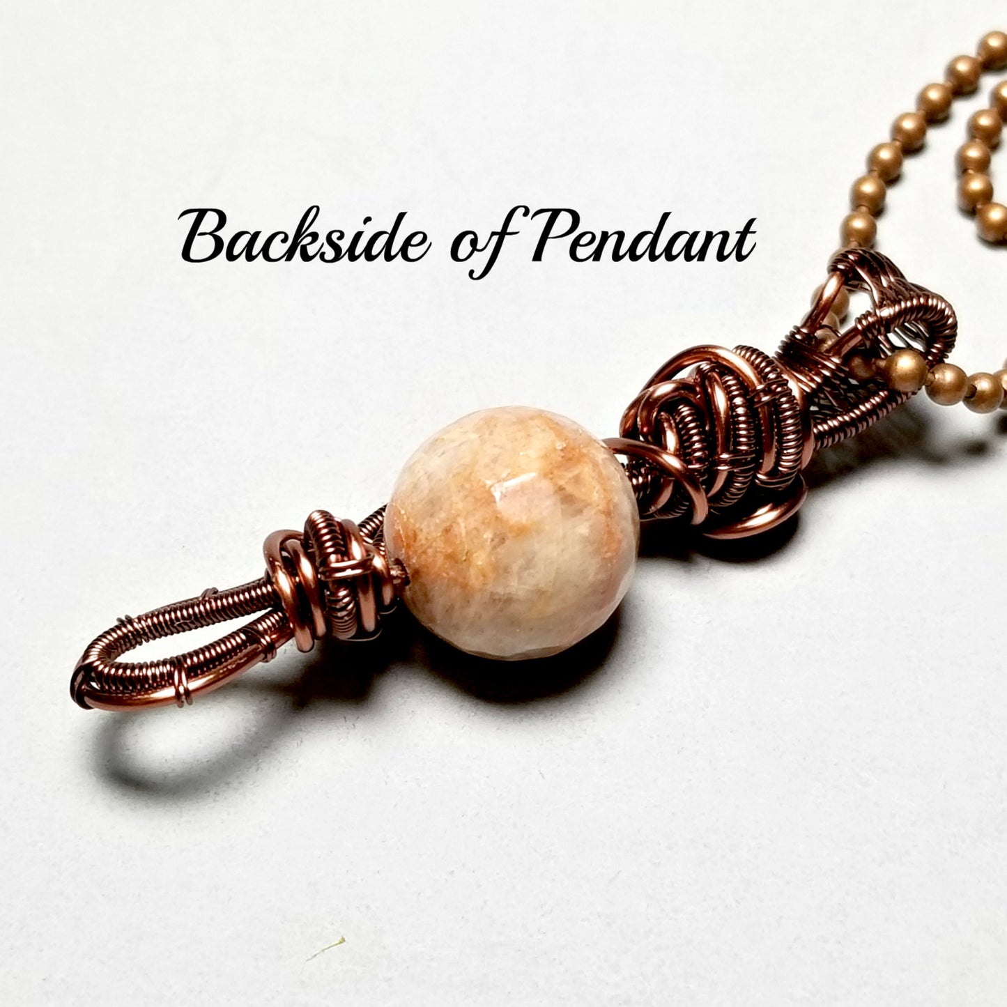 Sunstone Pendant Necklace, Wire Weave Jewelry