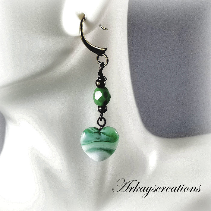 Sweetheart Heart Earrings, Handmade Romantic Jewelry