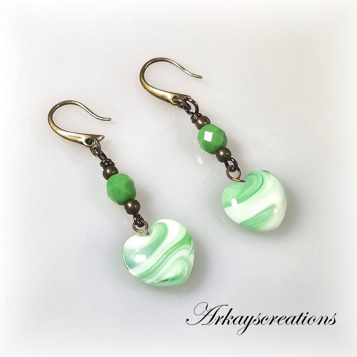 Sweetheart Heart Earrings, Handmade Romantic Jewelry