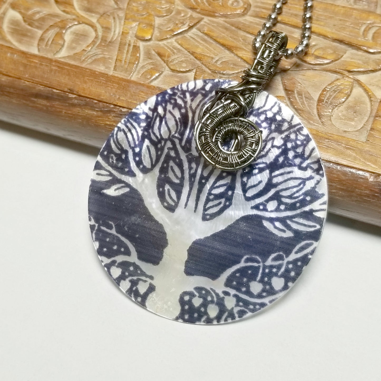 Tree of Life Jewelry, Wire Weave Shell Necklace